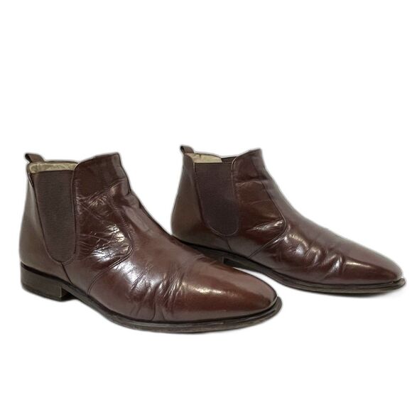 Florsheim Vintage Pull On Gore Boot Brown Leather Hand Made In Spain 8 3E